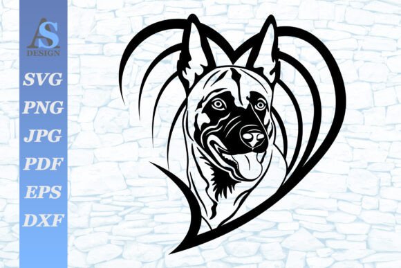 Belgian Malinois, Head in Heart SVG Review