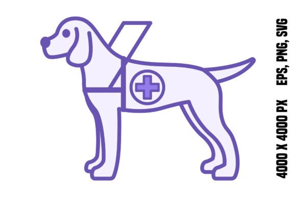 Colored Guide Dog Icon Review for Embroidery Projects
