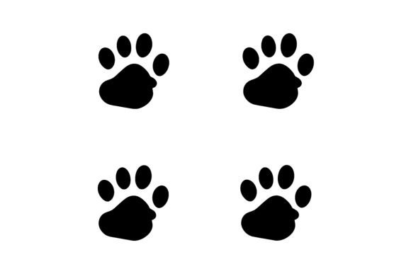 Dog Paw Prints Silhouette SVG