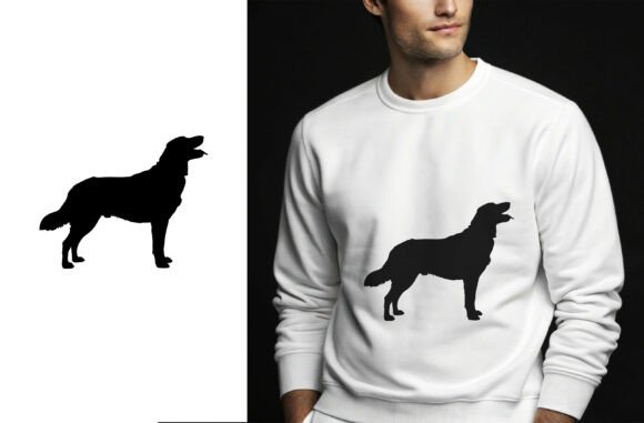 Dog Silhouette Barking Pose Art