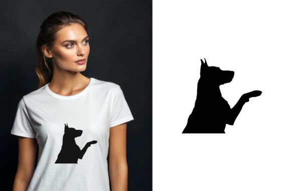 Dog Silhouette Sitting Paw Up