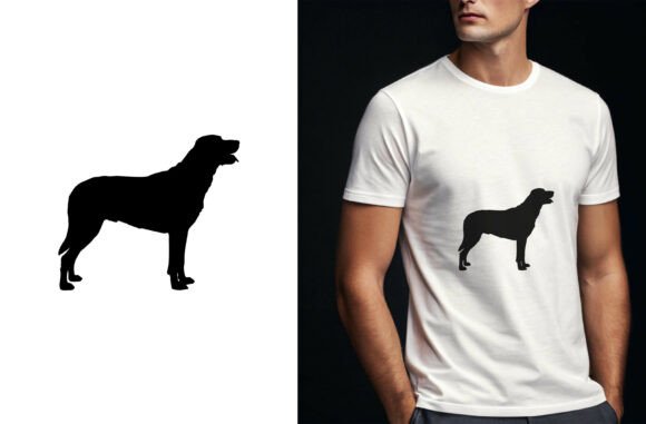 Dog Silhouette Standing Pose Art