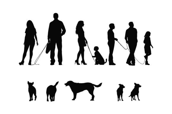 Person Walking Dog Silhouette SVG Review