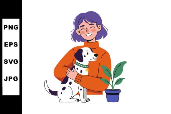 Woman Hugging Dog with Spotted Fur